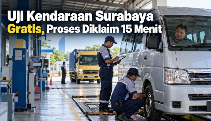Uji Kendaraan Surabaya Gratis, Proses Diklaim 15 Menit